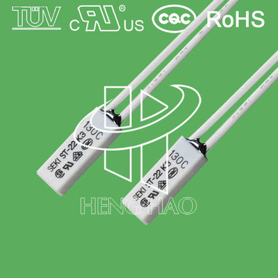 পুনরায় ব্যবহারযোগ্য সেকি থার্মাল প্রোটেক্টর / বাইমেটাল থার্মাল সুইচ ROHS সার্টিফাইড st-22